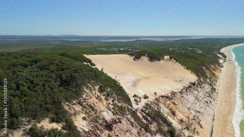 Aerial video of Carlo Sand Blow in Queensland, Australia
