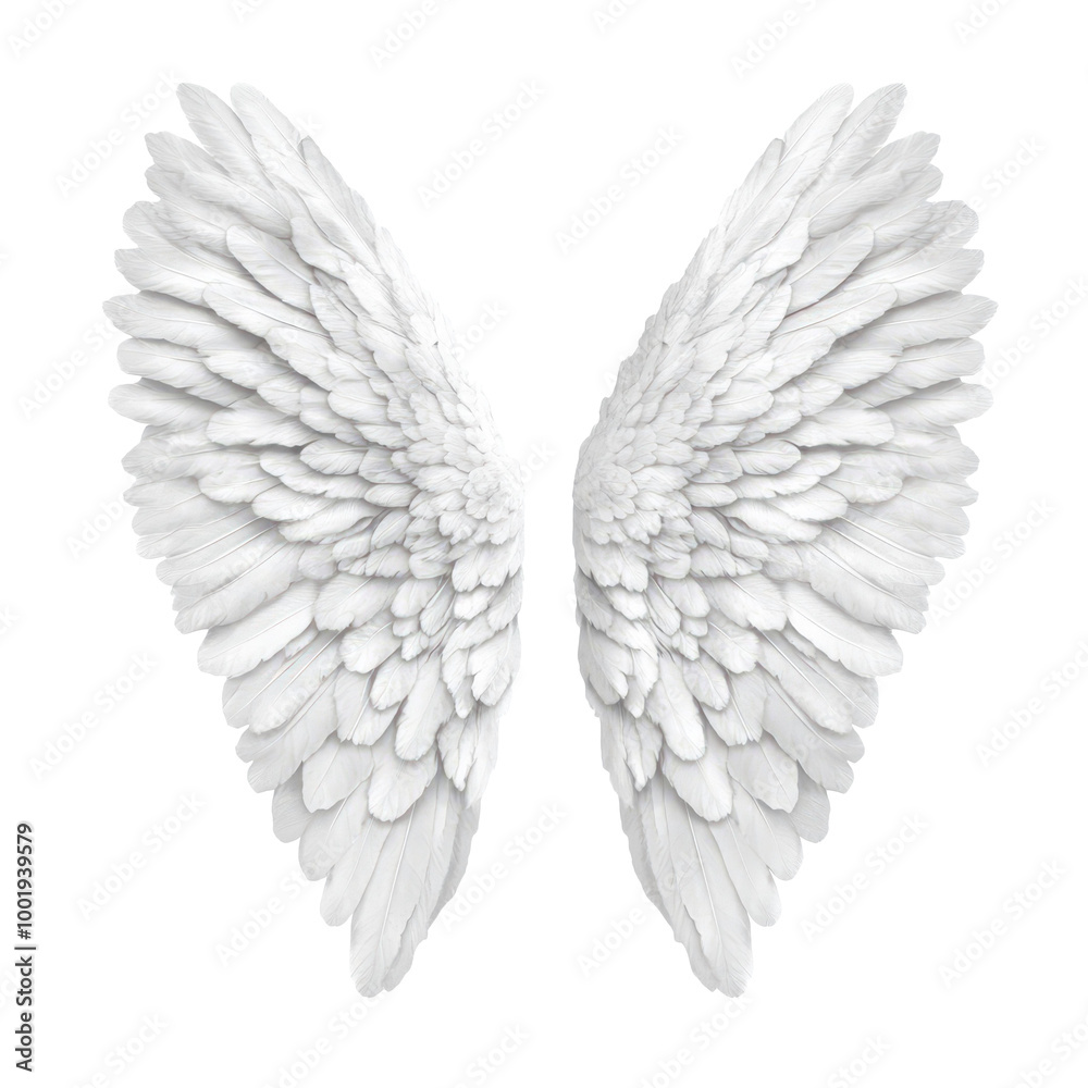 Stunning angel wings showcased against a white backdrop, perfect for enhancing any design or artistic project. Stunning angel wings showcased against a white backdrop, perfect for enhancing any design or artistic project.