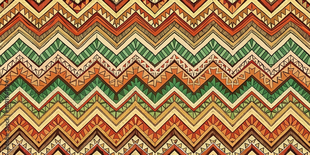 Hand-drawn tribal zigzag stripe seamless pattern in earthy tones, Tribal, stripes, zigzag, seamless, pattern Hand-drawn tribal zigzag stripe seamless pattern in earthy tones, Tribal, stripes, zigzag, seamless, pattern