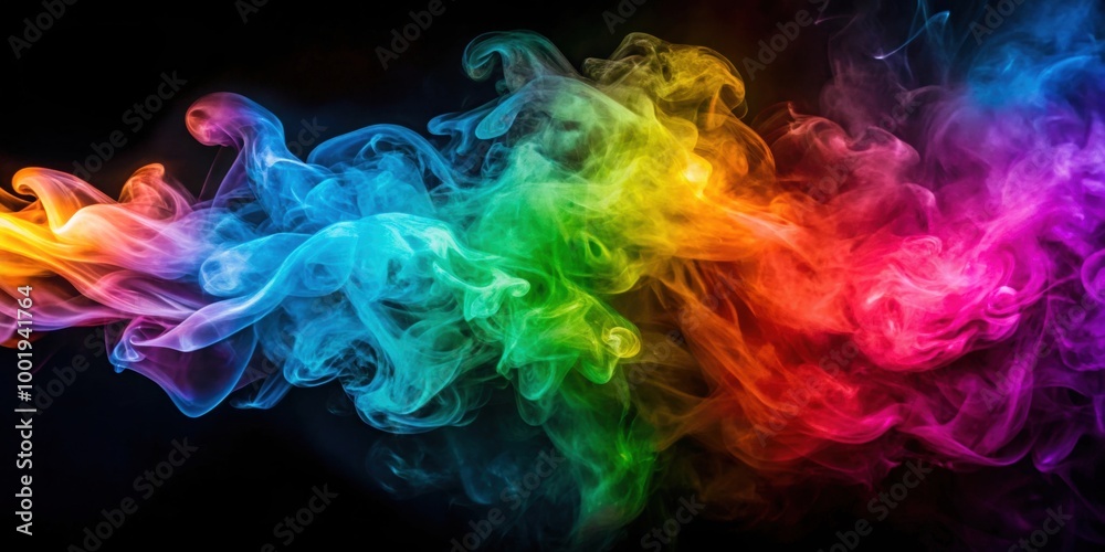 Close-up of vibrant colorful smoke against a dark background, colorful, smoke, abstract, swirl, pattern, vibrant, colorful Close-up of vibrant colorful smoke against a dark background, colorful, smoke, abstract, swirl, pattern, vibrant, colorful