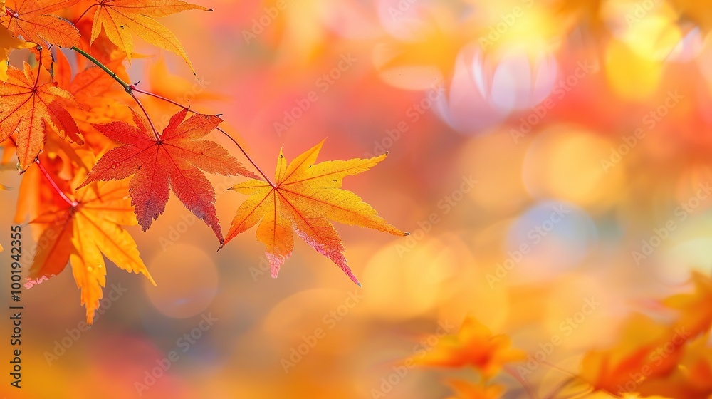 Gorgeous Autumn Red Maple Leaf Forest Background Picture: A Captivating Seasonal Display. Admire the Beauty and Tranquility.