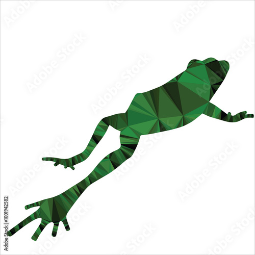 Vector of Frog Siluet with low poly illustration in white background