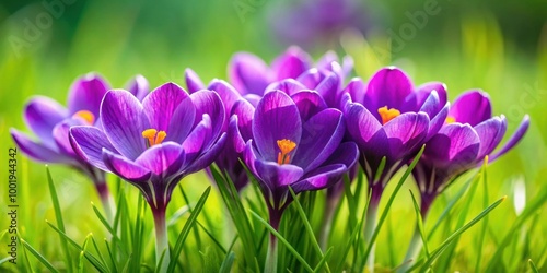 Close-up of Purple Kiss-Me-Over-The-Gate flowers against green grass, Polygonum orientale, purple flowers, close-up, nature photo