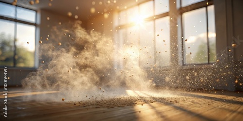 Dust particles floating in indoor air with natural sunlight, dust, particles, floating, air, indoor, natural, sunlight