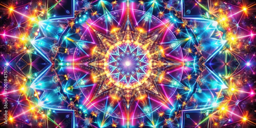 Colorful glowing kaleidoscope abstract background with vibrant geometric patterns and light effects, kaleidoscope Colorful glowing kaleidoscope abstract background with vibrant geometric patterns and light effects, kaleidoscope