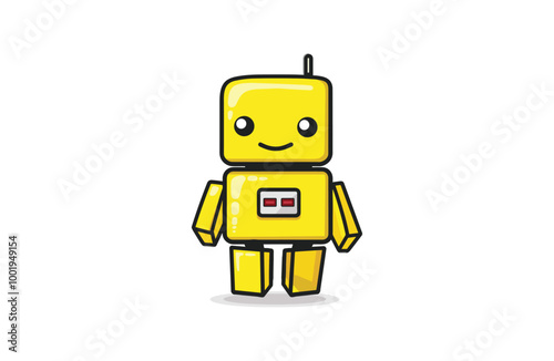 Robot logo cute style icon design template vector illustration