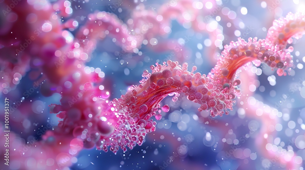 Abstract Pink DNA Structure: A Microscopic Journey Abstract Pink DNA Structure: A Microscopic Journey