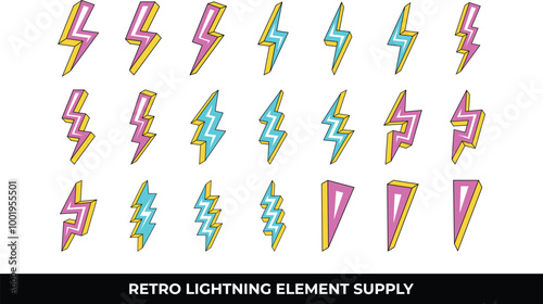 Retro Lightning Bolts icons