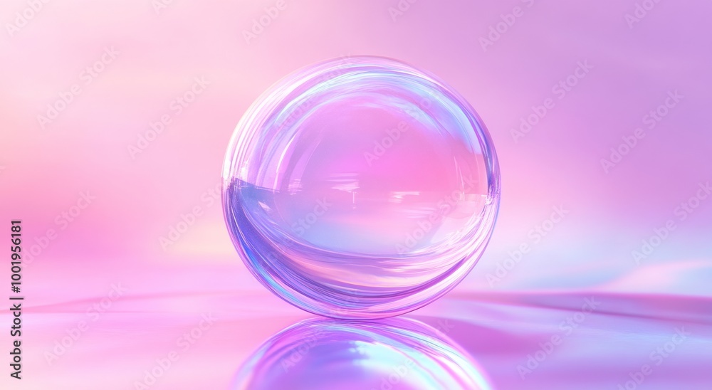 3D render of an abstract glass sphere with a gradient background 3D render of an abstract glass sphere with a gradient background
