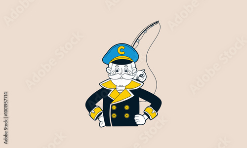 Playful captain character for cereal brand.