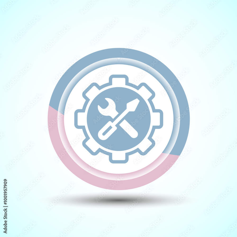 Service Icon Design Illustration, Maintenance Tools Icon For Apps and Websites, Pastel Color Button Design Service Icon Design Illustration, Maintenance Tools Icon For Apps and Websites, Pastel Color Button Design