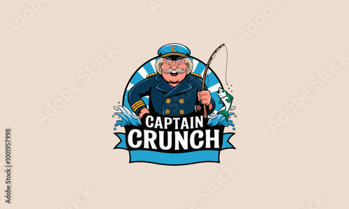 Playful captain character for cereal brand.