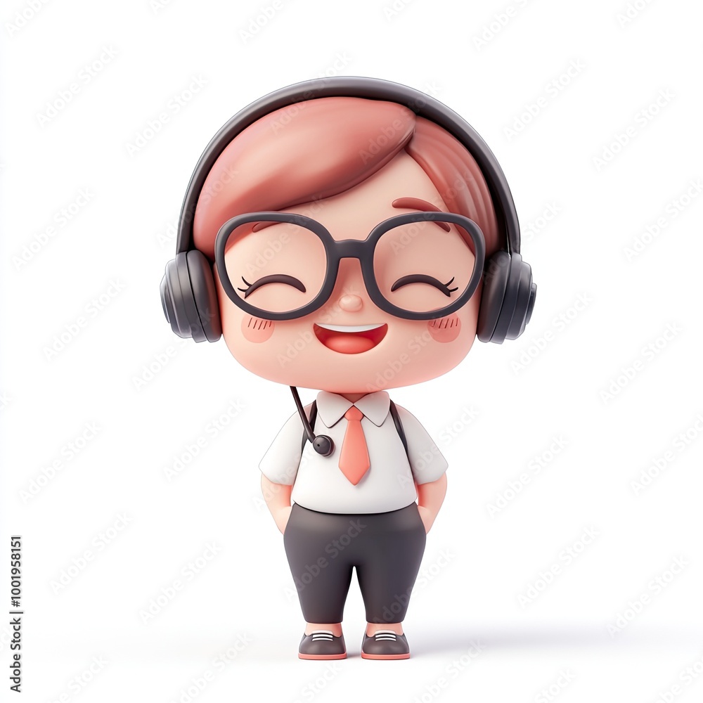 Adorable clay a cute little professional, smiling cute office worker character as a call center with , color 3D clay icon, Blender 3D, isolated white background, kawaii Adorable clay a cute little professional, smiling cute office worker character as a call center with , color 3D clay icon, Blender 3D, isolated white background, kawaii