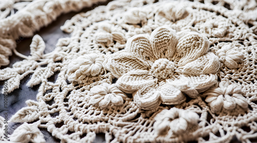 Intricate Crochet Doily with Floral Patterns Intricate Crochet Doily with Floral Patterns
