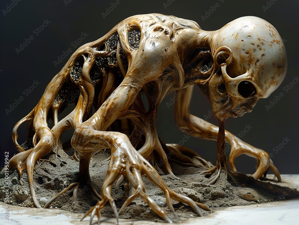 Fototapeta premium Surreal Creature: A Nightmarish Vision of Alien Anatomy