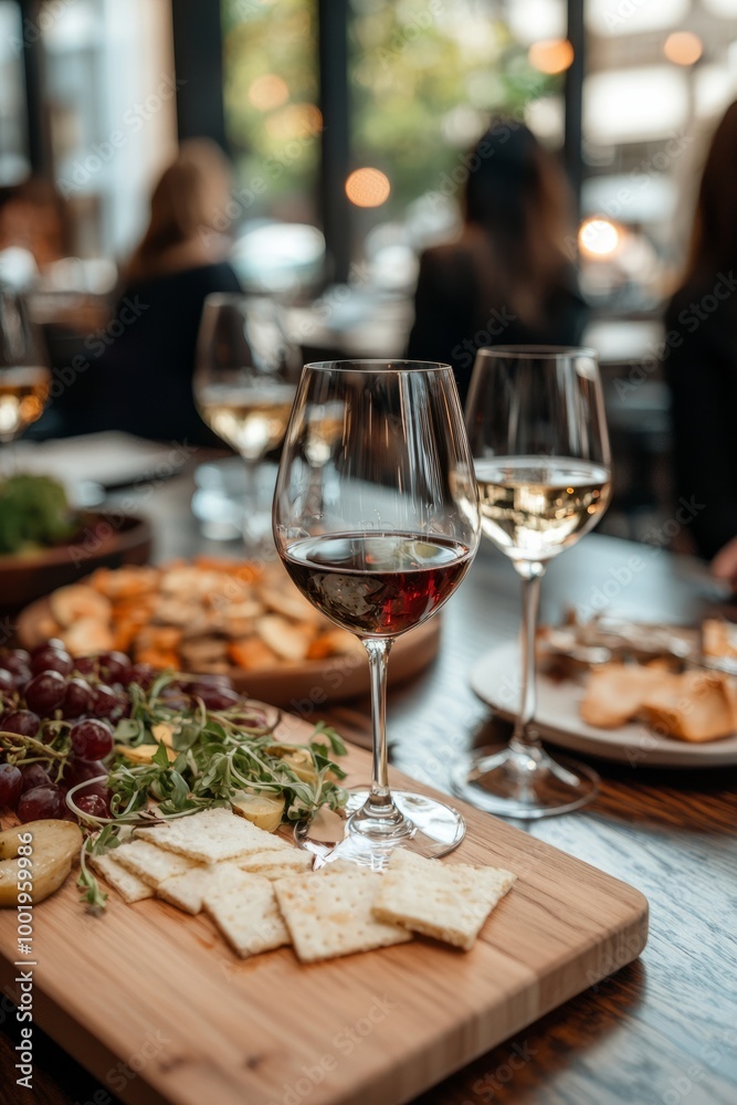 An office happy hour featuring a wine tasting event, with employees sampling different wines and sharing opinions, Generative AI An office happy hour featuring a wine tasting event, with employees sampling different wines and sharing opinions, Generative AI