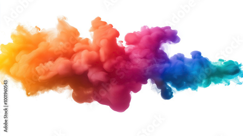 high quality explosion of pride rainbow paint isolate on transparency background