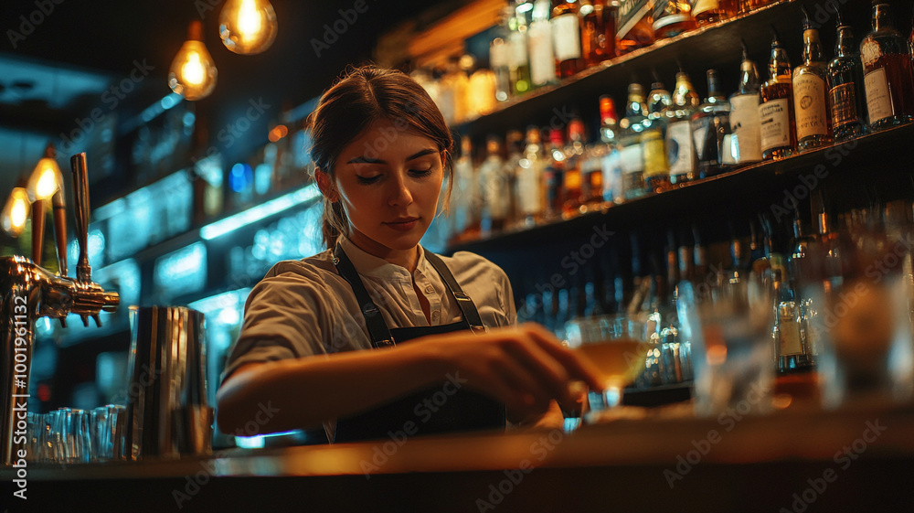 Celebrating National Bartender Day with a skilled bartender crafting cocktails at a vibrant bar