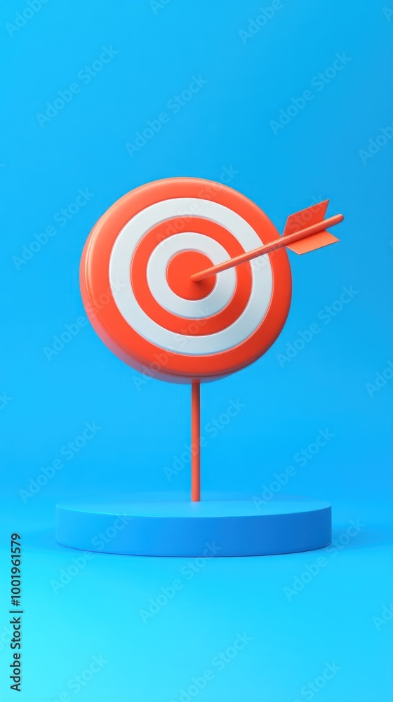 A colorful target with an arrow hitting the center, symbolizing goals and focus.