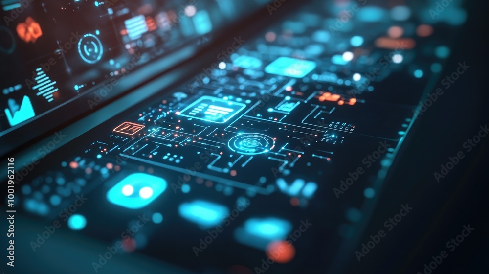 A close-up of a laptop screen filled with futuristic digital icons, representing smart technology and innovation. A close-up of a laptop screen filled with futuristic digital icons, representing smart technology and innovation.