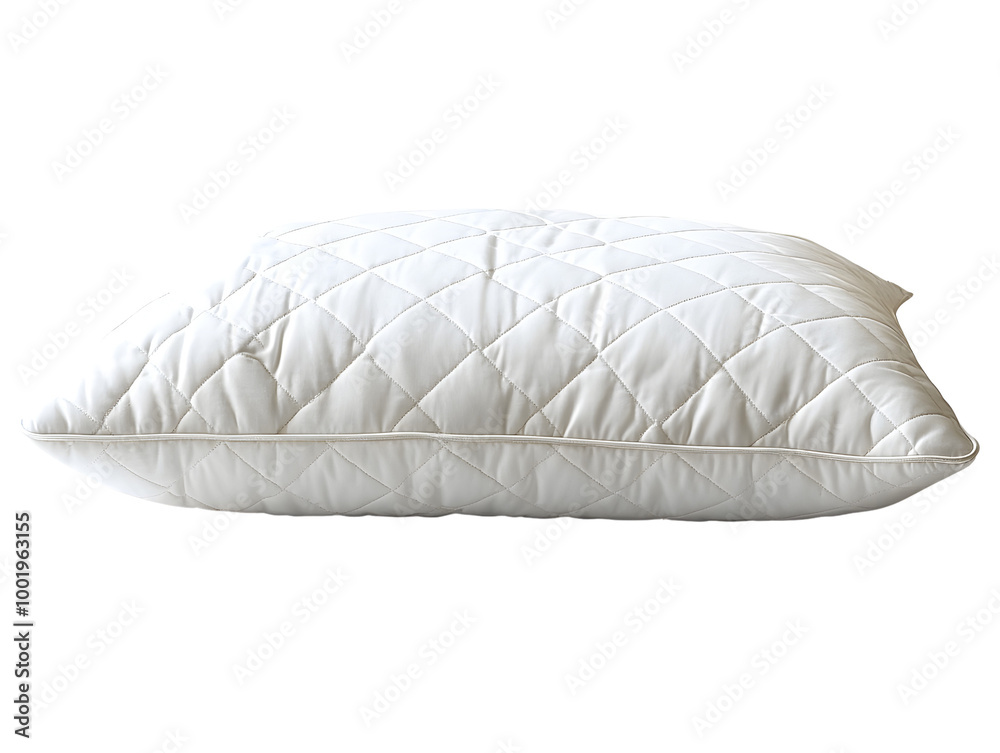 Soft, comfortable white pillow with a quilted design, perfect for enhancing sleep quality and bedroom aesthetics.