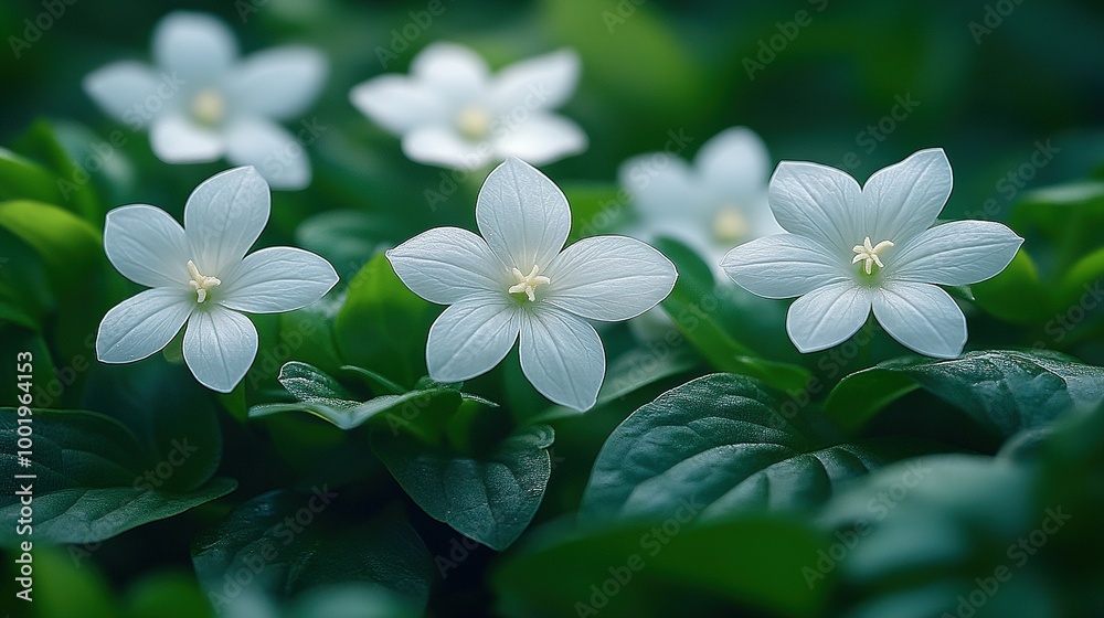A Cluster of Delicate White Flowers Blooming Gracefully in a Natural Outdoor Setting in Springtime A Cluster of Delicate White Flowers Blooming Gracefully in a Natural Outdoor Setting in Springtime