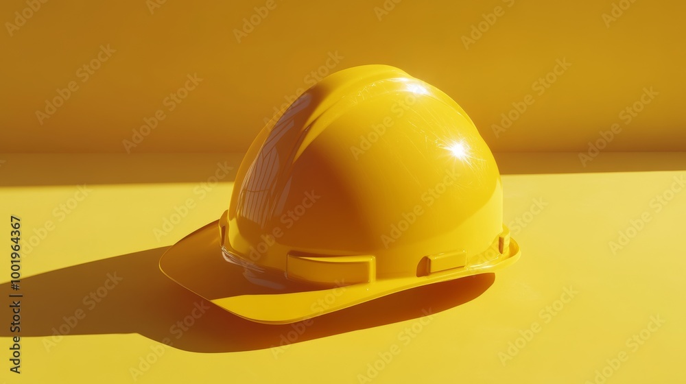 yellow construction helmet on yellow background yellow construction helmet on yellow background