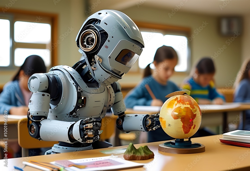 Fototapeta premium robot library 