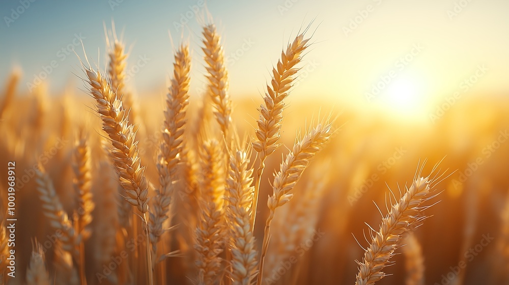 Obraz premium Gold wheat field. The idea of a rich harvest. Agriculture farm
