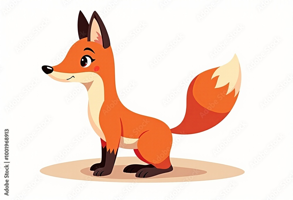 Playful Fox Character: Adorable Cartoon Animal on White Background - Ideal for Branding, Educational Materials & Fun Digital Creations Playful Fox Character: Adorable Cartoon Animal on White Background - Ideal for Branding, Educational Materials & Fun Digital Creations