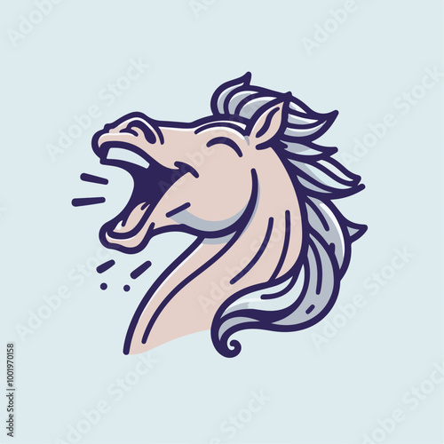 Vector Illustration of the laughing horse isolated