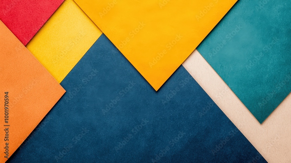 Abstract Geometric Background with Colorful Paper Sheets Abstract Geometric Background with Colorful Paper Sheets