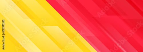 Sport game contest footer design. Wide bright sporty versus banner concept for presentation, footer, header, poster, flyer. Abstract red and yellow diagonal gradient line background. Vector wallpaper