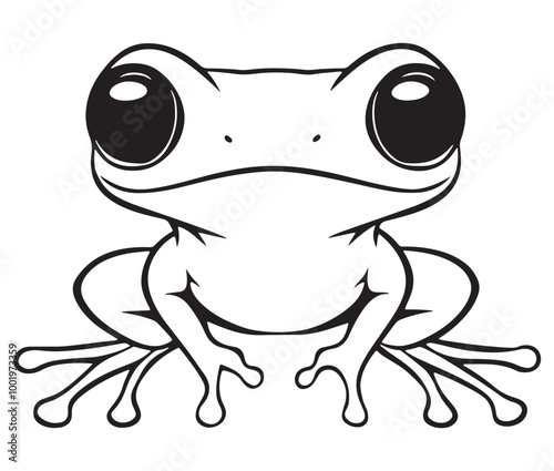 Tom jerry style frog cartoon, Outline frog, Frog colouring page for kids