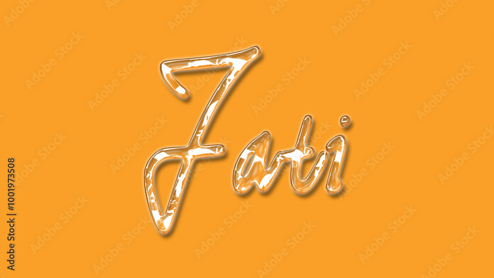 3D Thick Transparent Liquid text effect of name Jati on Yellow Background. 3D Thick Transparent Liquid text effect of name Jati on Yellow Background.