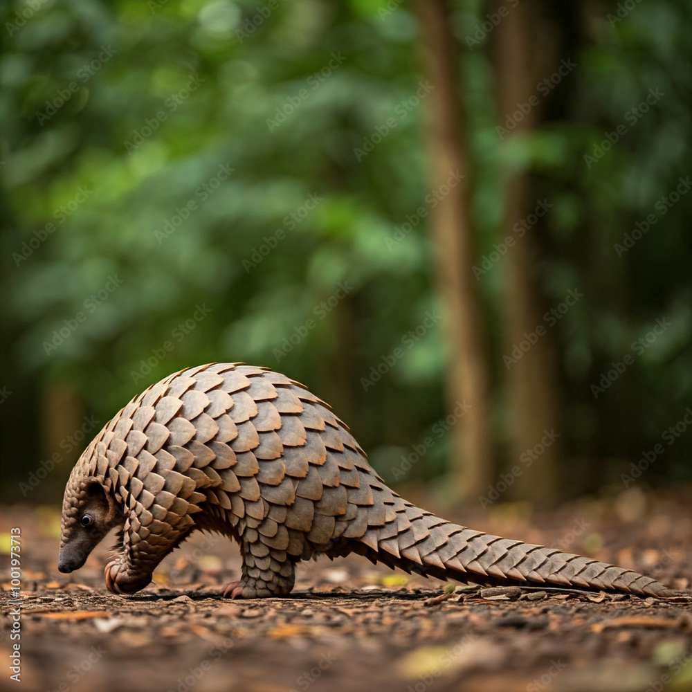 The pangolin is the only mammal covered in scales. It uses its long tongue to eat ants and termites. The pangolin is the only mammal covered in scales. It uses its long tongue to eat ants and termites.