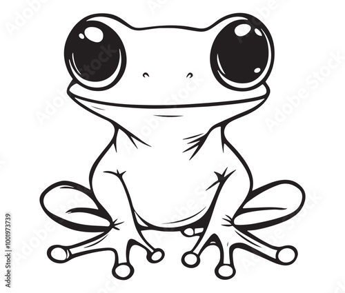 Tom jerry style frog cartoon, Outline frog, Frog colouring page for kids