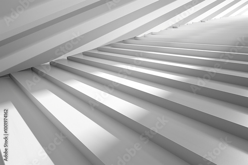  Abstract 3d white diagonal line with grey shadow in architectural context