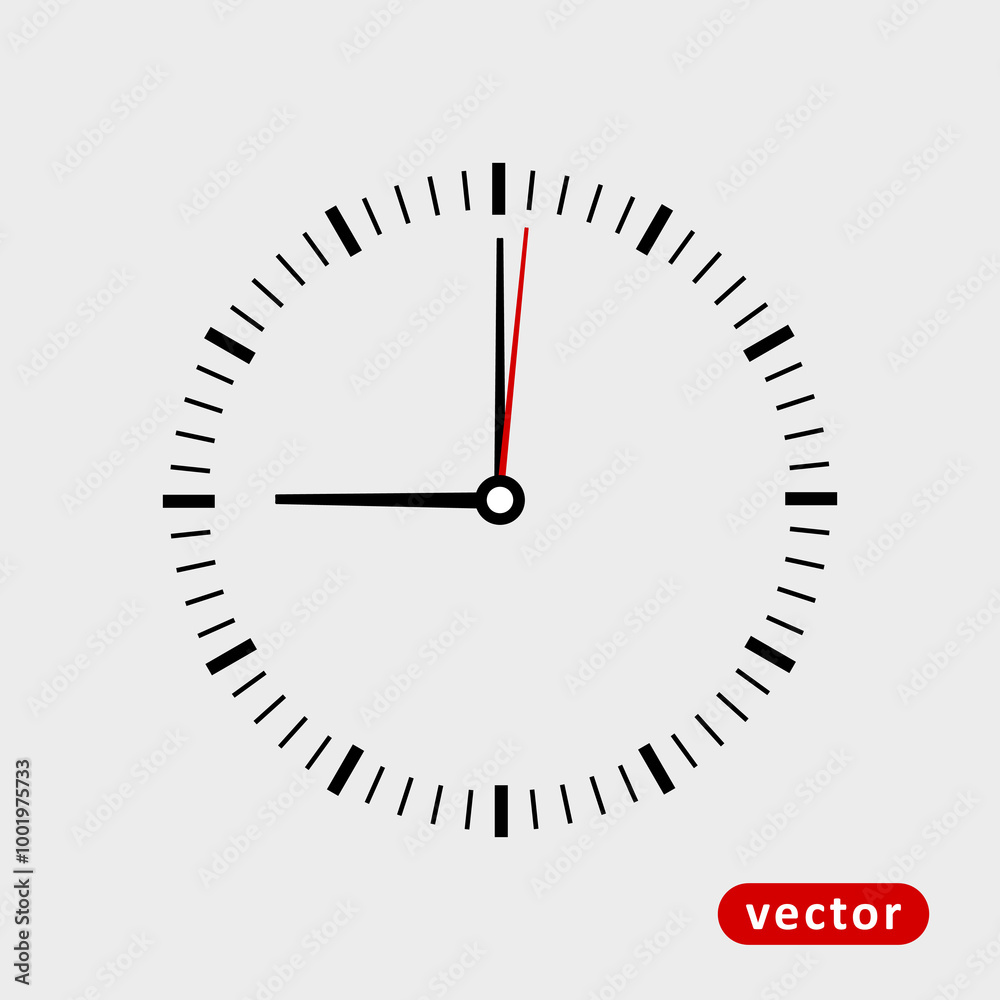 Classic and simple clock icon vector Classic and simple clock icon vector