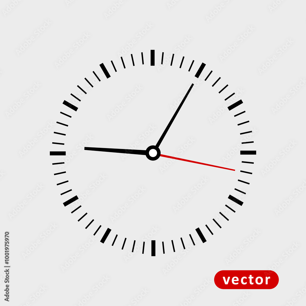 Classic and simple clock icon vector 