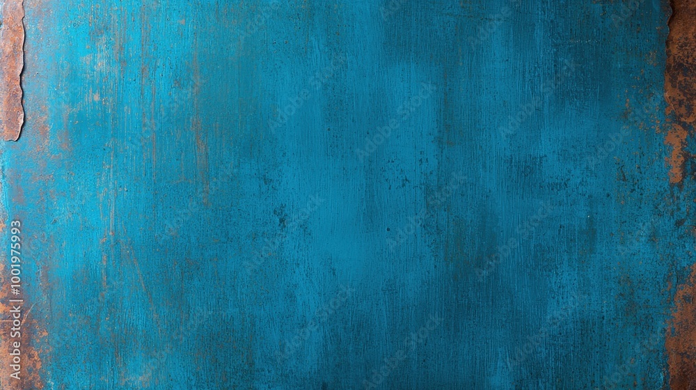 Fototapeta premium Blue Metal Texture Background Rusted Vintage Worn Surface