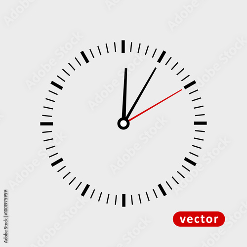 Classic and simple clock icon vector 