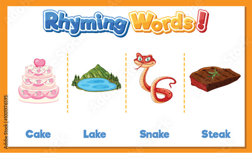 Rhyming Words Illustration