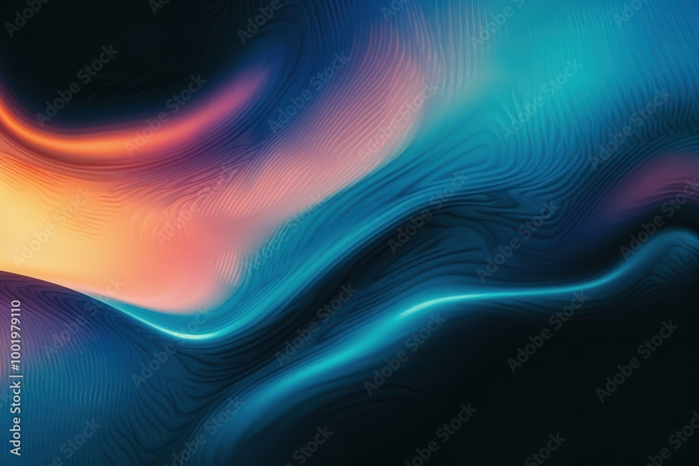 Fototapeta premium Abstract blue & orange waves