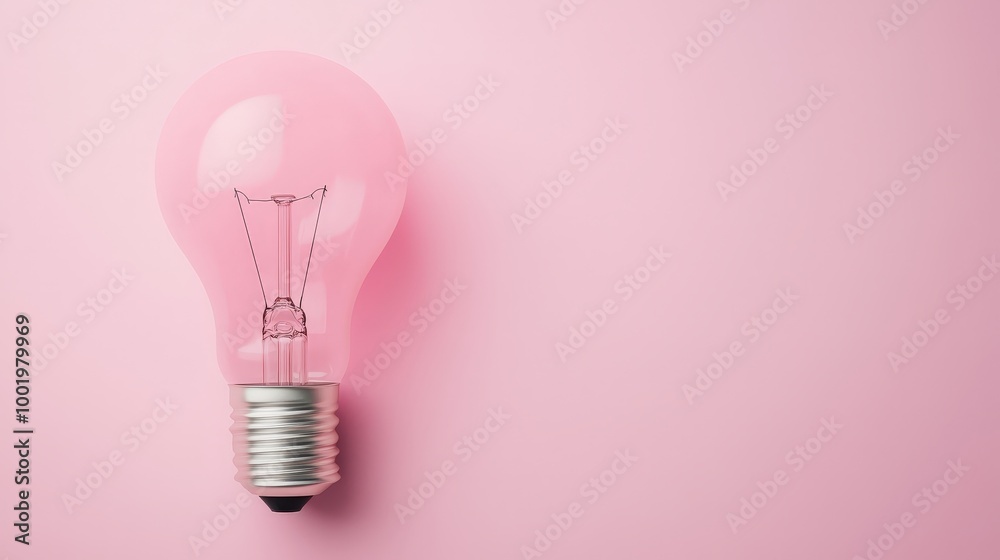 Pink Light Bulb on Pink Background Minimalist Concept for Innovation and Creativity Pink Light Bulb on Pink Background Minimalist Concept for Innovation and Creativity