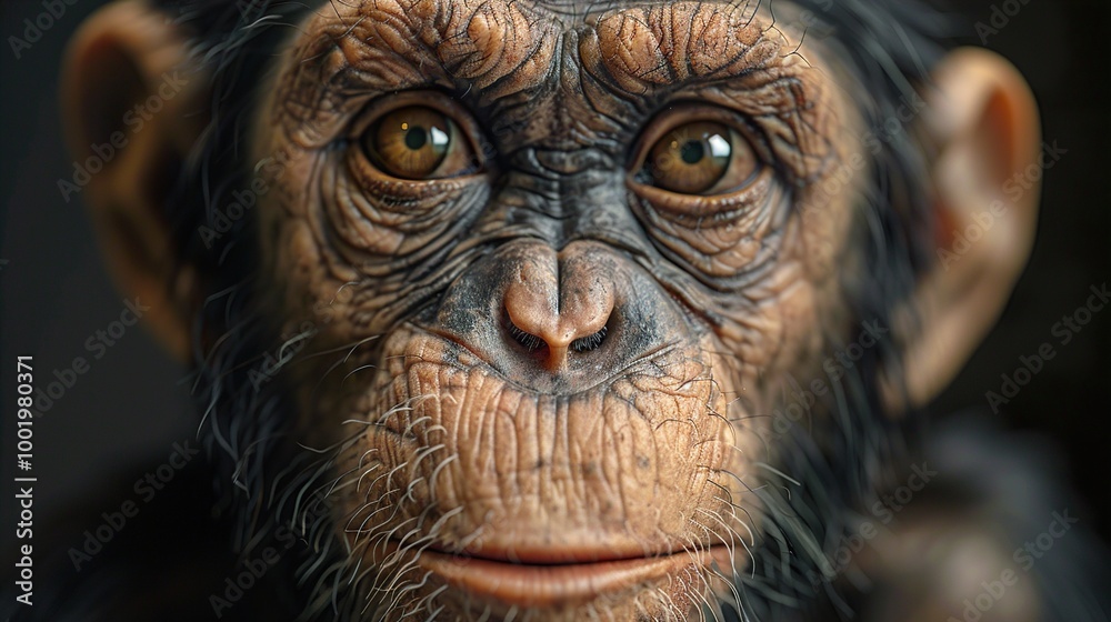 Chimpanzee Portrait: Close-Up of a Curious Ape Chimpanzee Portrait: Close-Up of a Curious Ape