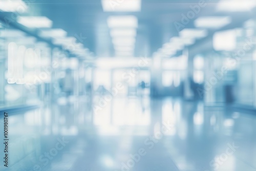 Abstract blurred hospital hallway