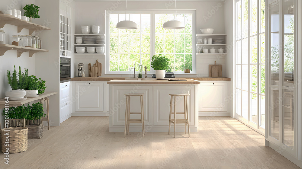 Bright Kitchen with Natural Light and Modern Decor Bright Kitchen with Natural Light and Modern Decor