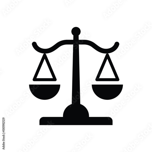 Law scale icon logo design template isolated illustration
