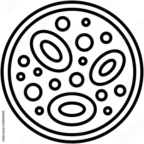 Hyperglycemia Icon. Blood Vessel Disease Pictogram Graphic Illustration. Isolated Simple Line Icon For Infographic, App and Web Button.